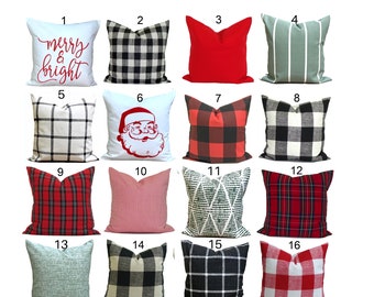 Christmas Pillow Covers, FARMHOUSE Pillow Covers, Christmas Decor, Farmhouse Christmas, Buffalo Check Pillow Covers, ALL SIZES