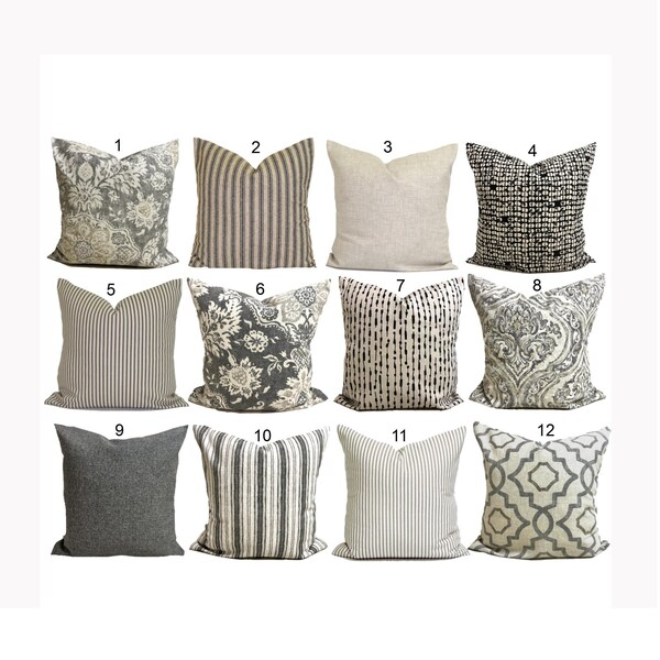 Grey Throw Pillows Etsy