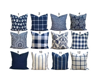 Blue Pillow COVER. Blue Throw Pillow, Blue Pillow Cover, Blue Euro Sham, Blue COVERS for 20x20, 18x18, 16x16 Inserts, ALL Sizes