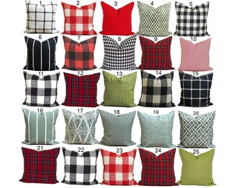 Christmas Pillow Covers, Christmas Decor, Christmas Pillow Covers for 20x20 Pillow, 16x16 Pillow, 18x18 Pillow, ALL Sizes incl Lumbar Euro