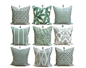 Outdoor Pillow Covers, Green Pillows, Outdoor Decor, Outdoor Green Pillow Cover for a 20x20 Pillow, 18x18 Pillow, 16x16 Pillow, All Sizes