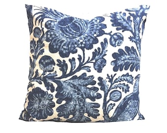Blue Pillow Covers, Blue Damask Pillow Covers, Blue Floral Pillow Covers, Pillow Covers for 20x20, 18x18, 16x16 Pillow, All Sizes incl Shams
