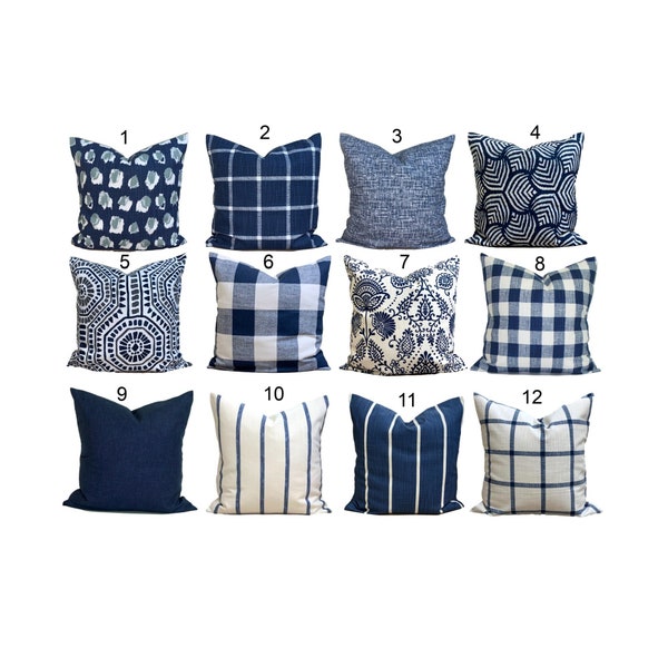 Blue Pillow COVER. Blue Throw Pillow, Blue Pillow Cover, Blue Euro Sham, Blue COVERS for 20x20, 18x18, 16x16 Inserts, ALL Sizes