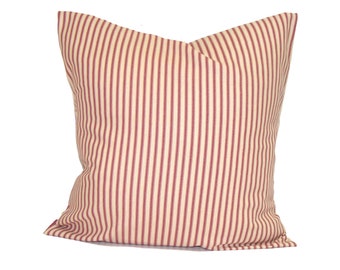 Röda julörngott, rött tickingörngott för 20x20 kudde, 16x16, 18x18 kudde, alla storlekar