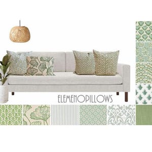 Green Pillow COVERS. Green Throw Pillow Covers, Blue Green Pillow Covers for 16x16, 20x20, 18x18 Pillows, ALL SIZES incl Euro Shams