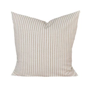 Tan Striped Pillow Cover: Neutral Throw Pillow Cover, All Sizes