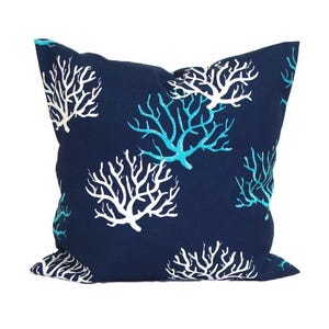 Outdoor Blue Pillow Covers, Nautical Pillow Covers, Nautical Decor, Navy Pillow Covers for 20x20 Pillow, 16x16, 18x18 Pillows, All Sizes