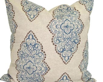 Blåbruna örngott, Blå prydnadskuddar, Blå dekorativa örngott för 20x20 kudde, 18x18 kudde, 16x16 kudde, Alla storlekar