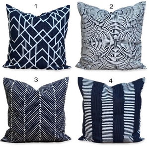 Navy Blue Pillow Cover, Navy Pillow Cover for 20x20 Pillow, 18x18 Pillow, 16x16 Pillow, All Sizes incl Euro Shams and Lumbar Pillow