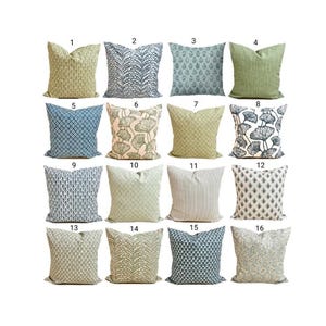 Blauwe kussensloop. Groene kussensloop, blauw sierkussen, groen sierkussen, hoezen voor 20 x 20, 18 x 18, 16 x 16 inzetstukken, ALLE maten incl. lendenen