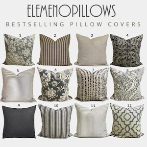 Tan Pillow Covers, Gray Pillow Covers, Grey Throw Pillow Covers, Tan Throw Pillow Covers for 20x20, 16x16 Pillows, 18x18 Pillows, All Sizes