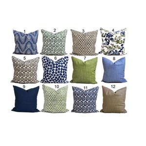 Green Pillow COVERS. Green Throw Pillow Covers, Green Pillow Covers for 16x16, 20x20, 18x18 Pillows, ALL SIZES incl Euro Shams