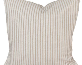 Fodere per cuscini a righe beige: fodere neutre per cuscini decorativi, tutte le misure