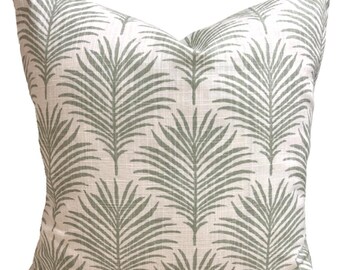 Funda de cojín con estampado de bloques verdes: Funda de cojín decorativa de algodón verde y blanco, todos los tamaños.