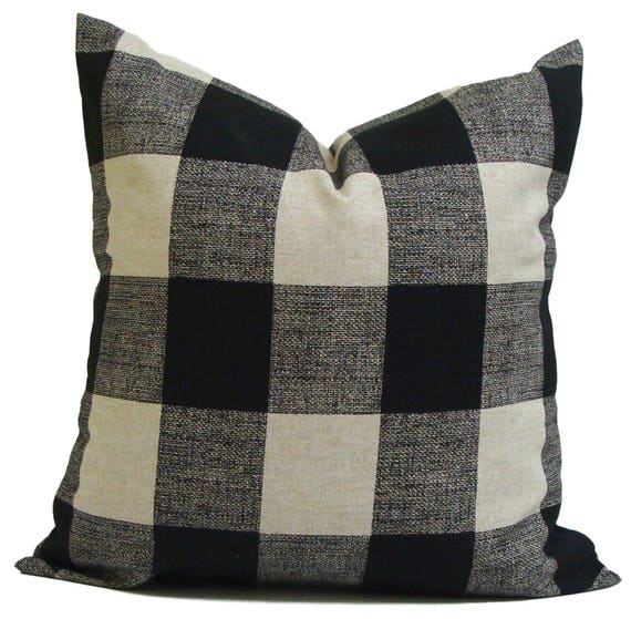 Black plaid pillow covers hotsell