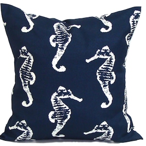 Nautical Pillow Covers, Blue OUTDOOR Pillow Covers, Coastal Decor, Nautical Decor, Pillow Cover for a 20x20, 16x16, 18x18 Pillow, ALL Sizes
