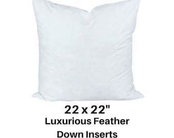 Feather Pillow Insert, 22x22 Feather Pillow Insert, 22x22 Feather Pillow Cushion, 22x22 Feather Pillow Insert