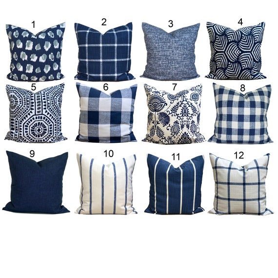 etsy blue throw pillows