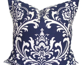 Pillow Cover Sale, Blue Throw Pillow Cover, Navy Blue Pillow Covers for 20x20 and 24x24 Pillow Inserts, Premier Prints Blue Traditions