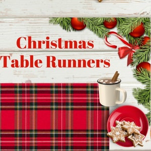 Christmas Table Runner. Christmas Table Decor, Farmhouse Table, Farmhouse Christmas, Farmhouse Decor, Tartan Plaid Table Runner, ALL SIZES