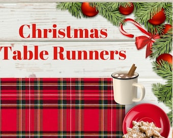 Christmas Table Runner. Christmas Table Decor, Farmhouse Table, Farmhouse Christmas, Farmhouse Decor, Tartan Plaid Table Runner, ALL SIZES