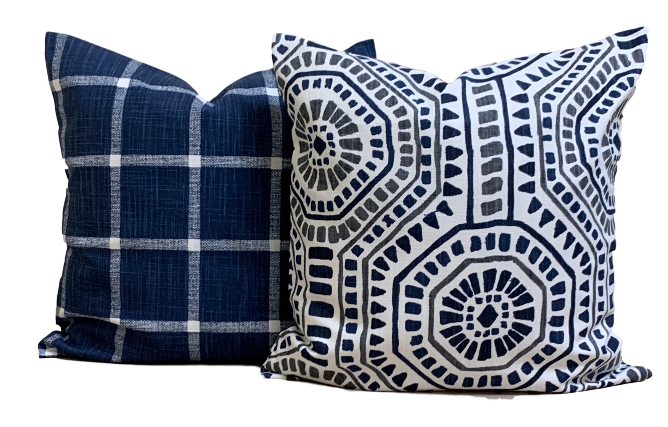 Blue Farmhouse Pillow COVERS. Blue Farmhouse Decor Blue Etsy