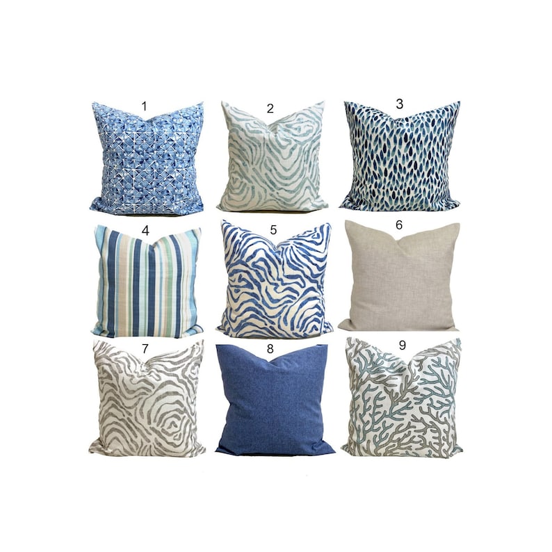 Nautical Pillow COVERS Blue Nautical Pillow Covers Nautical Etsy