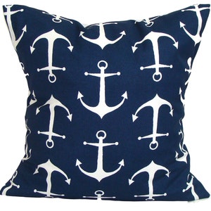 Nautical Pillows, OUTDOOR Pillow Cover, Nautical Decor, Blue Pillow Cover for a 20x20, 16x16, 18x18 Pillow, ALL Sizes