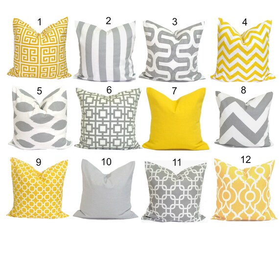 yellow and gray pillows