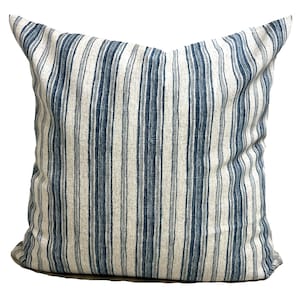 Blue Tan Pillow Covers, Blue Throw Pillow Cover, Blue Pillow Covers, Blue Farmhouse Pillow Covers for 20x20, 18x18 Pillows, ALL SIZES