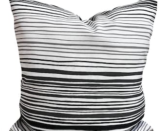 Gray OUTDOOR Pillows Charcoal Gray OUTDOOR Pillow Covers, Grey Stripe Outdoor Pillows 20x20 Pillow, 16x16 Pillow, 18x18 Pillow, All Sizes