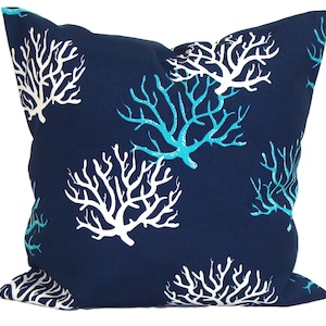 Outdoor Blue Pillow Covers, Nautical Pillow Covers, Nautical Decor, Navy Pillow Covers for 20x20 Pillow, 16x16, 18x18 Pillows, All Sizes
