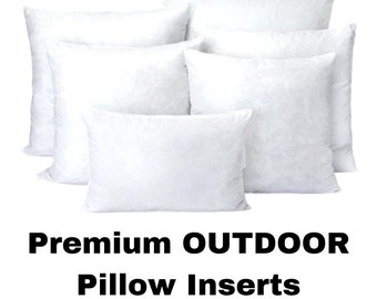 OUTDOOR Pillow Inserts, Outdoor Pillow Forms, OUTDOOR Pillow Stuffers, Hypoallergenic, 12x16 14x14 16x16 18x18 20x20 22x22 24x24, ALL Sizes