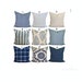 Blue Tan Pillow, Blue Pillow Cover, Blue Cushion Cover, Blue Decorative Pillows, 20x20, 18x18, 16x16, ALL SIZES 