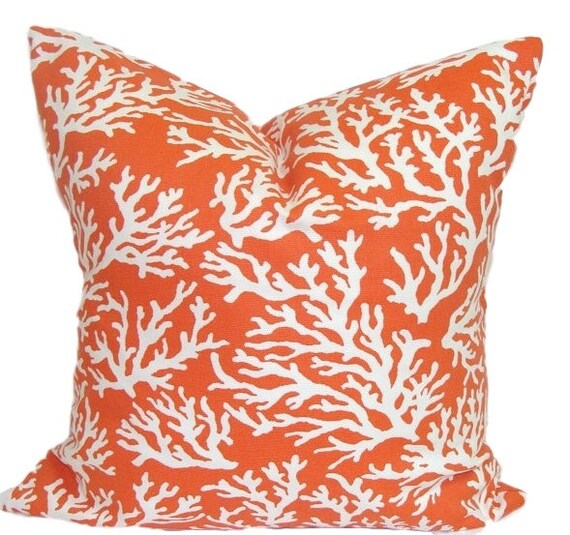 Nautical Pillows Nautical Decor Orange Orange Pillow Cover, Orange Decorative