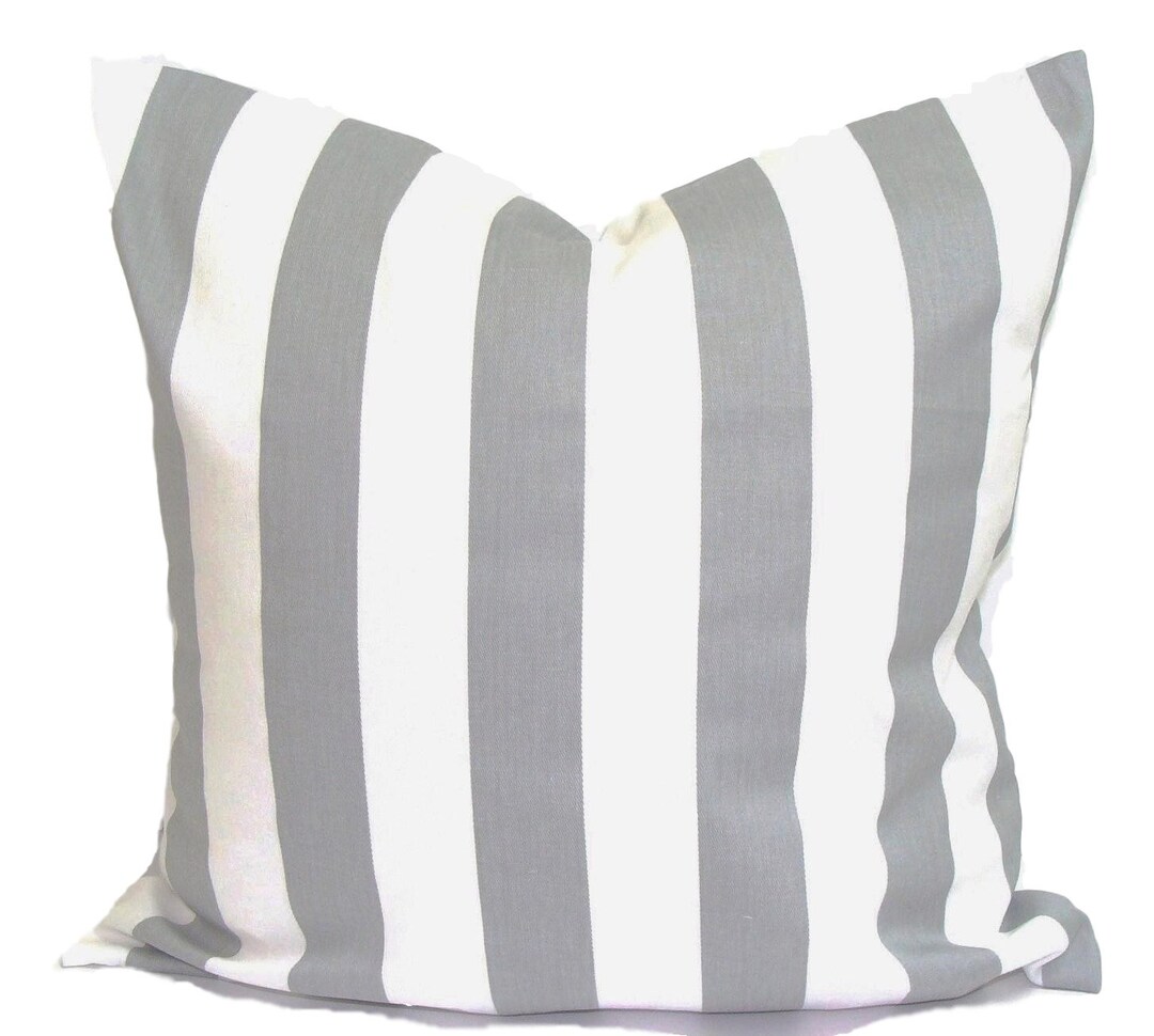 Gray Stripe Pillow Cover Farmhouse Pillow Cover Gray Etsy 日本