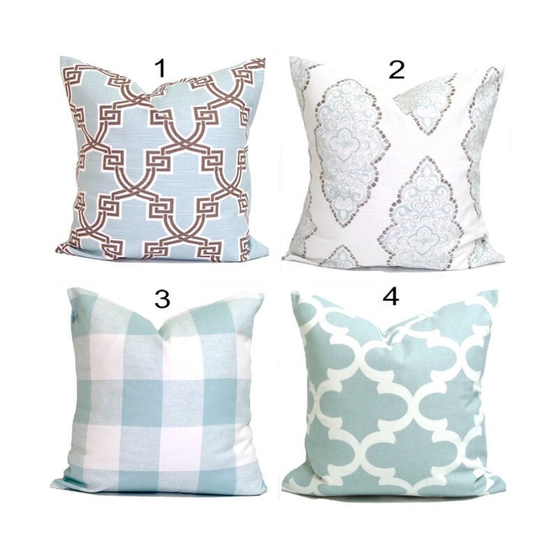 Snowy Blue Pillow Spa Blue Throw Pillow Cover Throw Pillow Etsy