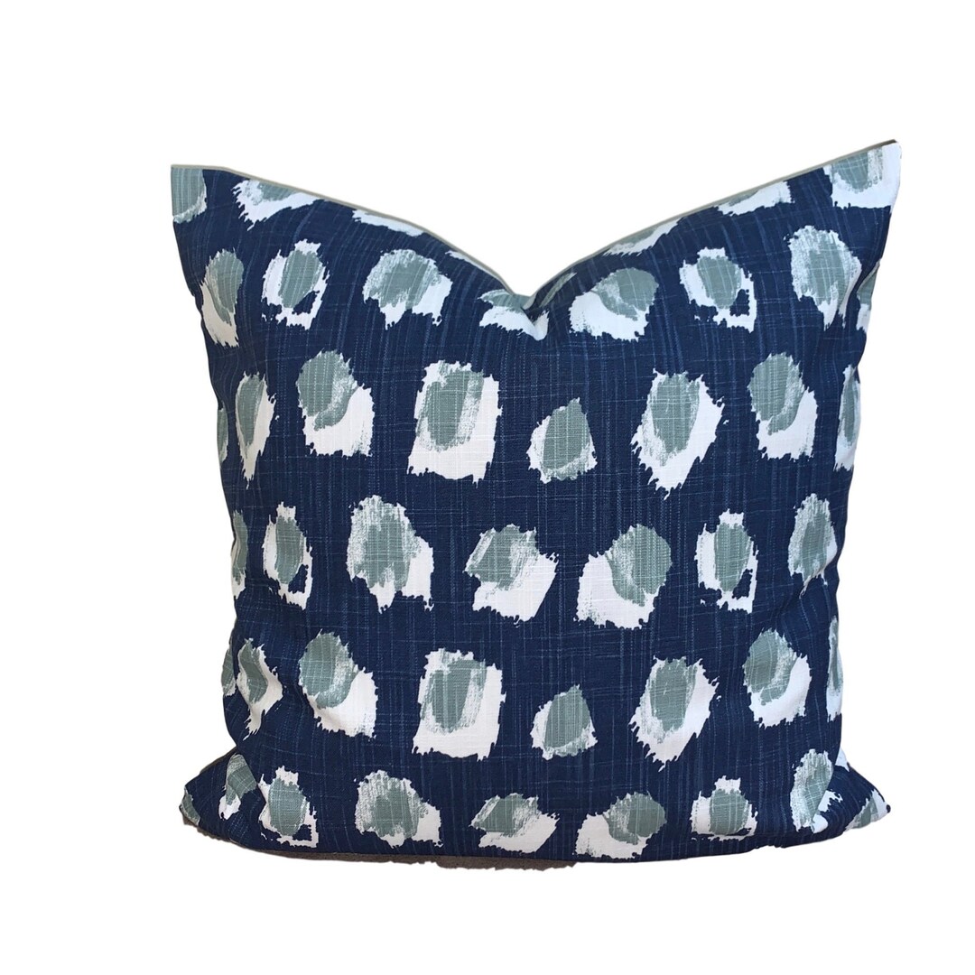 Blue Pillow. Blue Throw Pillow COVER Aqua Navy Pillow Cover Etsy