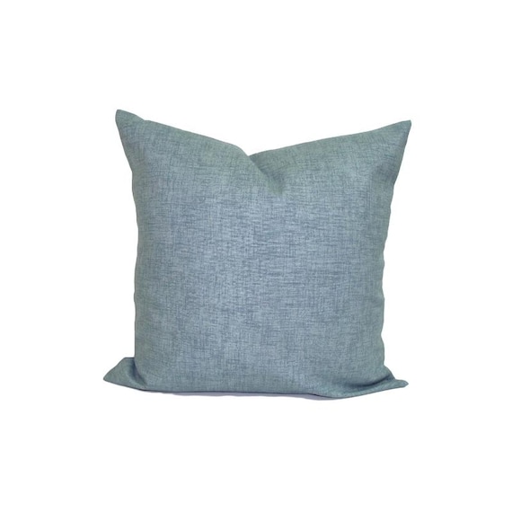 Solid Blue Pillow Cover, Solid Blue Throw Pillow Cover, Chambray Pillow Covers for 20x20 Pillow, 18x18 Pillow, 16x16 Pillow, All Sizes