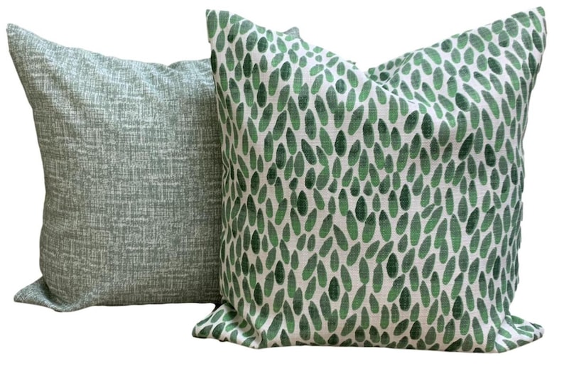 Green Pillow Covers, Outdoor Pillow Covers, Green Throw Pillow Covers for 18x18, 16x16, 20x20 Pillow Covers image 6