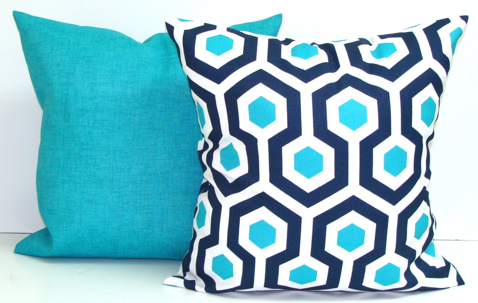 Turquoise Throw Pillow Turquoise Pillow Covers Aqua Navy Etsy