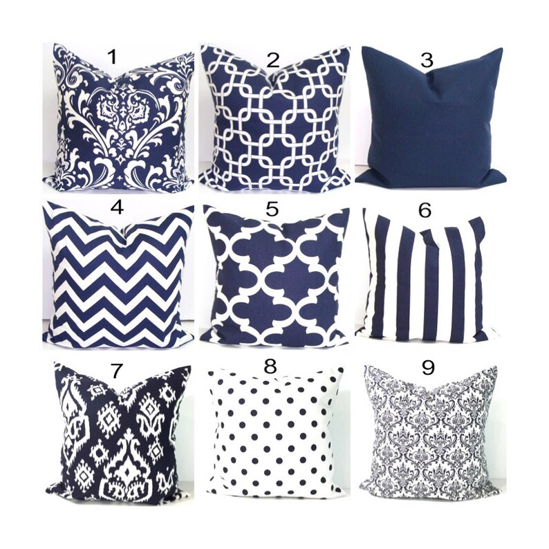 Navy Pillow Covers for 20x20 Pillows SET of TWO Navy Blue Etsy
