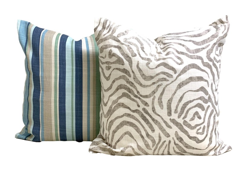 Aqua Pillow COVERS Spa Blue Pillow Covers Teal Nautical Etsy