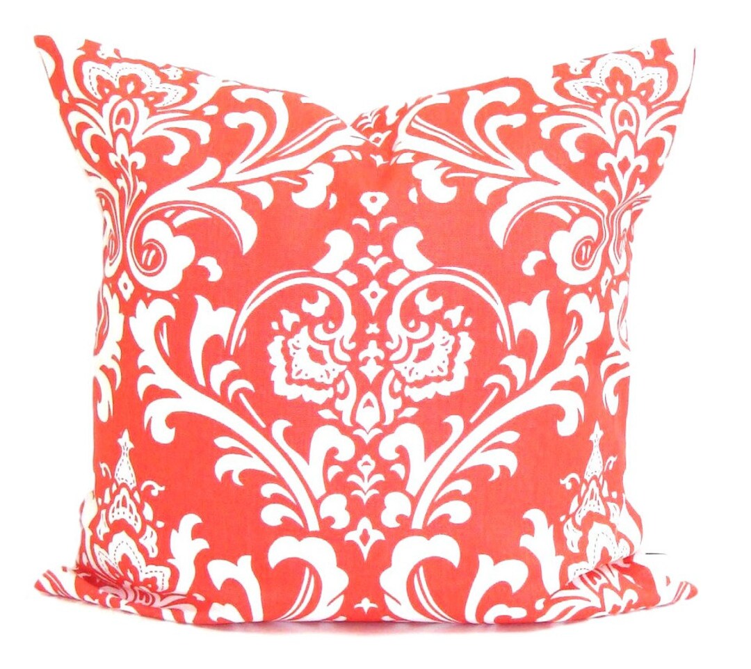 Coral Pillow COVER SALE, Coral Throw Pillow Cover, Premier Prints Coral Traditions, Ozbourne