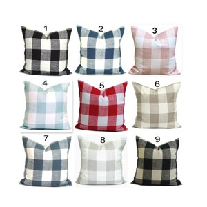 Farmhouse Pillow Covers, Farmhouse Decor, Buffalo Check Pillow Covers for 20x20 Pillow, 18x18 Pillow, 16x16 Pillow, All Sizes incl Euro