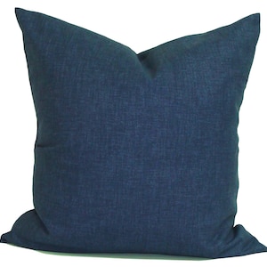 Solid Blue Pillow COVER, Solid Blue Throw Pillow, Solid Indigo Pillow Covers for 20x20 Pillow, 16x16 Pillows, 18x18 Pillows, All Sizes
