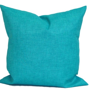 Outdoor Solid Blue Pillow Covers, Blue Outdoor Pillow Cover, Teal Pillow Covers for 20x20 Pillow, 18x18 Pillow, 16x16 Pillow, All Sizes