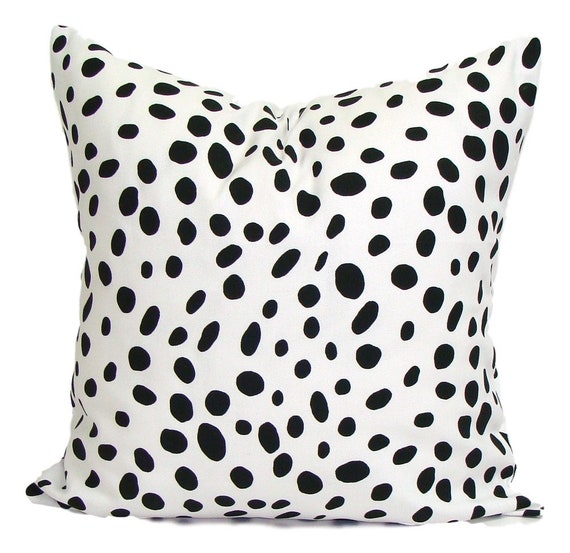 Polka Dots .Black Pillow Cover.Black Euro Pillow Black Throw Pillow