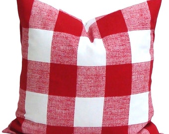 Red Pillow Covers, Red Throw Pillows, Outdoor Pillow Covers for 20x20, 18x18, 16x16 Inserts, ALL Sizes