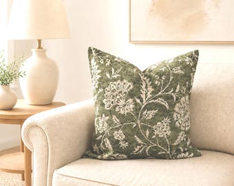 Green Cream Pillow Cover: Sage Green Cotton Throw Pillow Cover, Decorative Pillow Covers, All Sizes